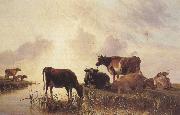 Thomas sidney cooper,R.A. A Meadow scene (mk37) oil on canvas